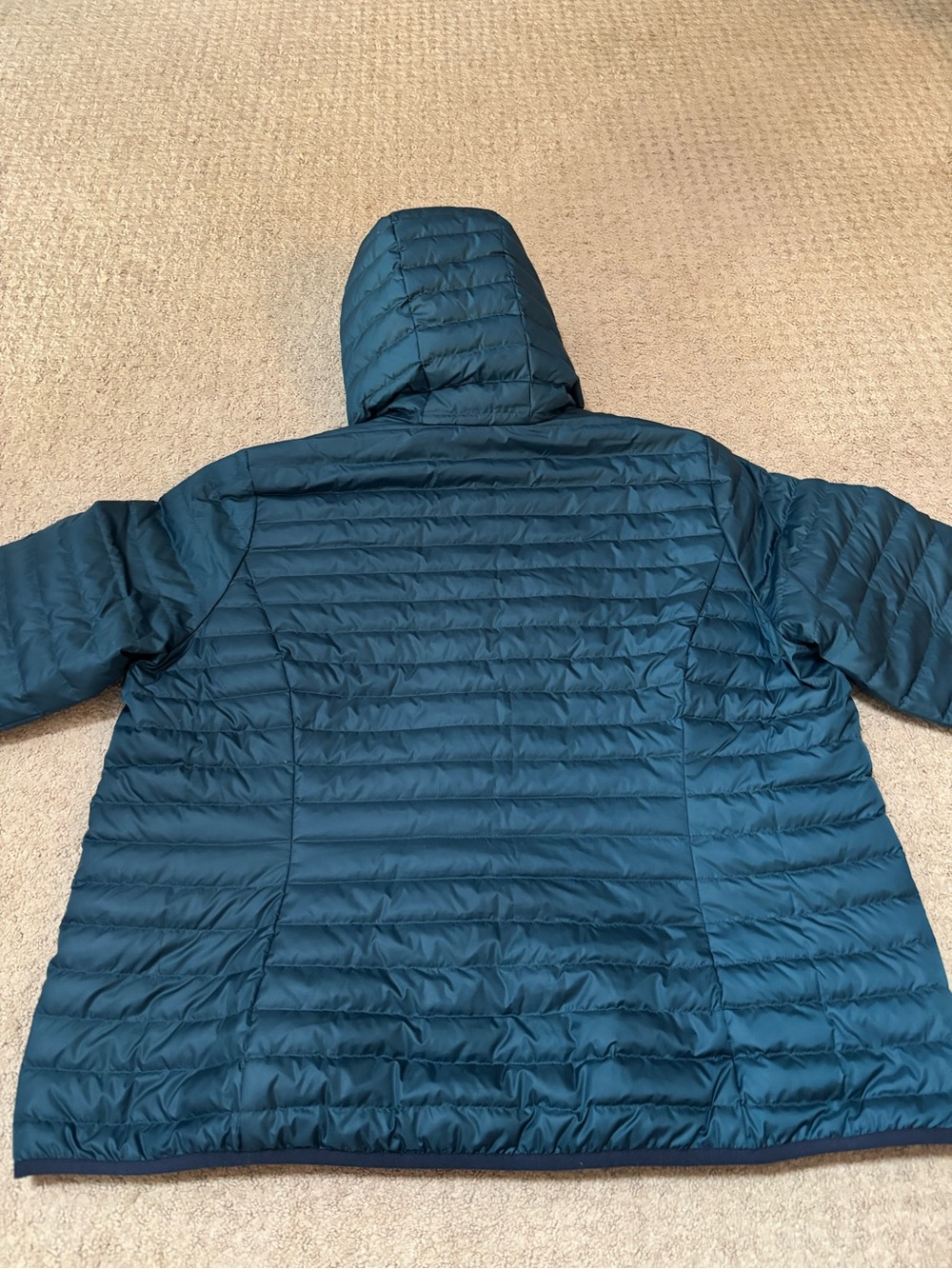 Eddie Bauer Women’s 2XL EB650 Down Hoodie Puffer Jacket Teal Blue-Green Packable - Picture 11 of 11